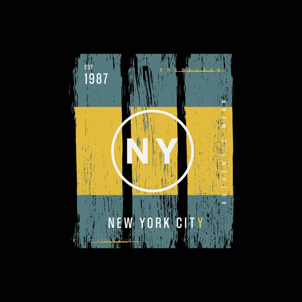 diseño de camiseta de vector de tipografía de brooklyn de nueva york