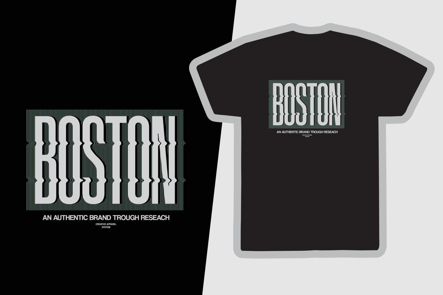 diseño de camiseta de vector de tipografía de boston