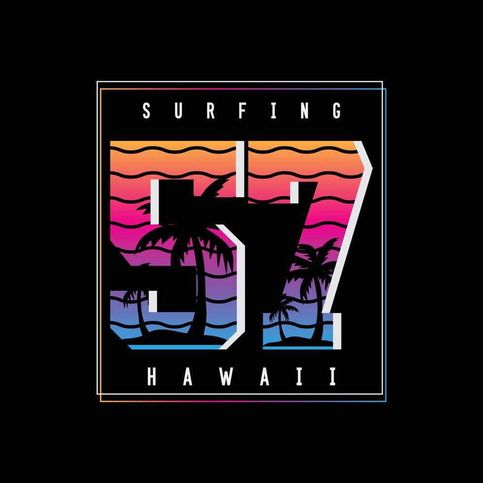 tipografía de ilustración de hawaii. perfecto para el diseño de camisetas vector