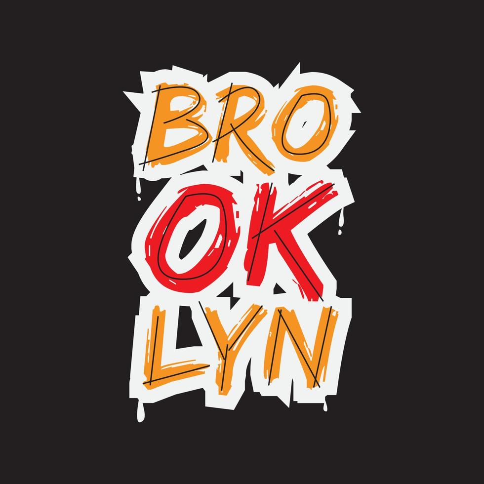 diseño de camiseta de vector de tipografía de brooklyn de nueva york