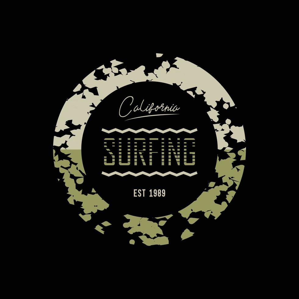 diseño de camisetas y prendas de surf de california vector