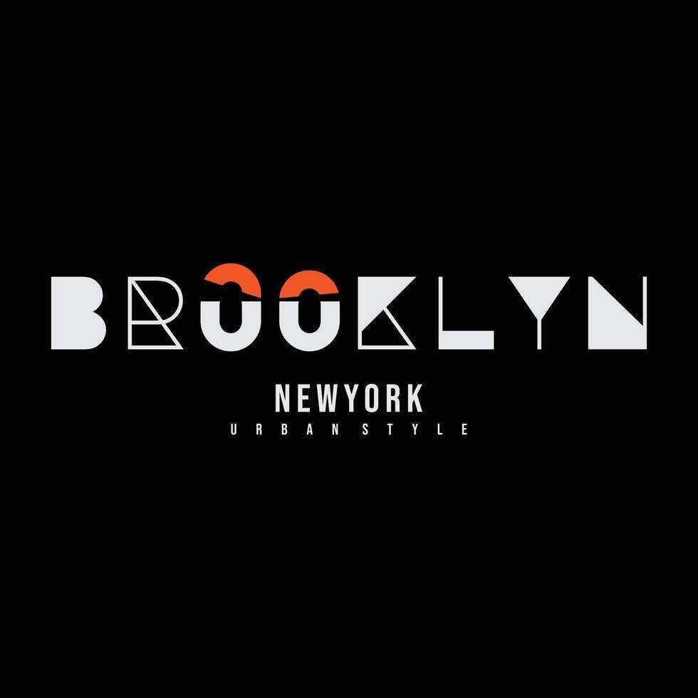 tipografía de ilustración de brooklyn. perfecto para el diseño de camisetas vector