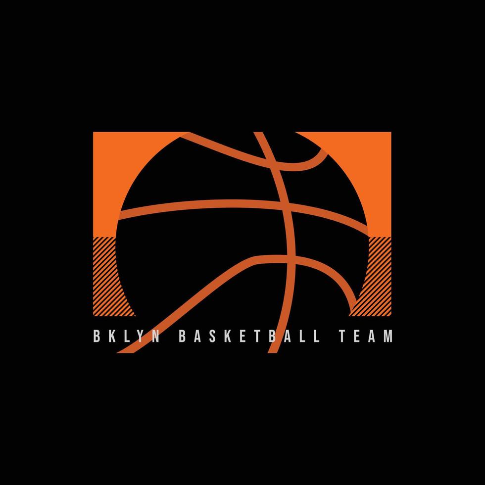 diseño de camiseta de tipografía de ilustración de baloncesto vector