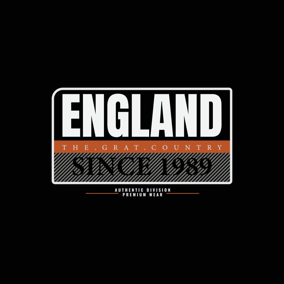 England t-shirt and apparel design vector