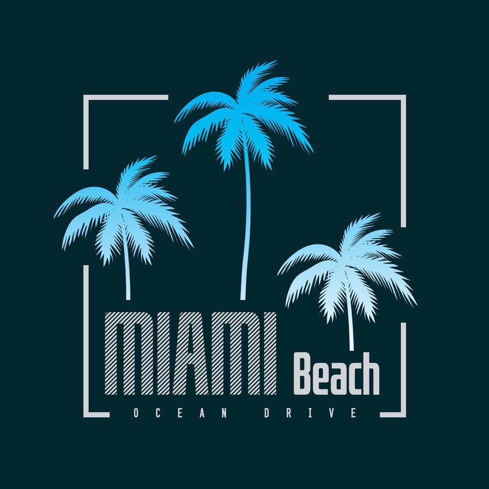 Miami beach illustration typography. perfect for t shirt design vector