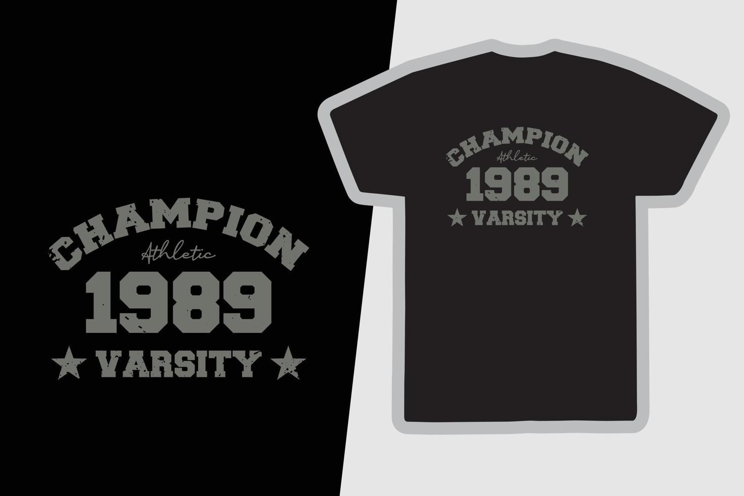 Champion varsity t-shirt and apparel design vector
