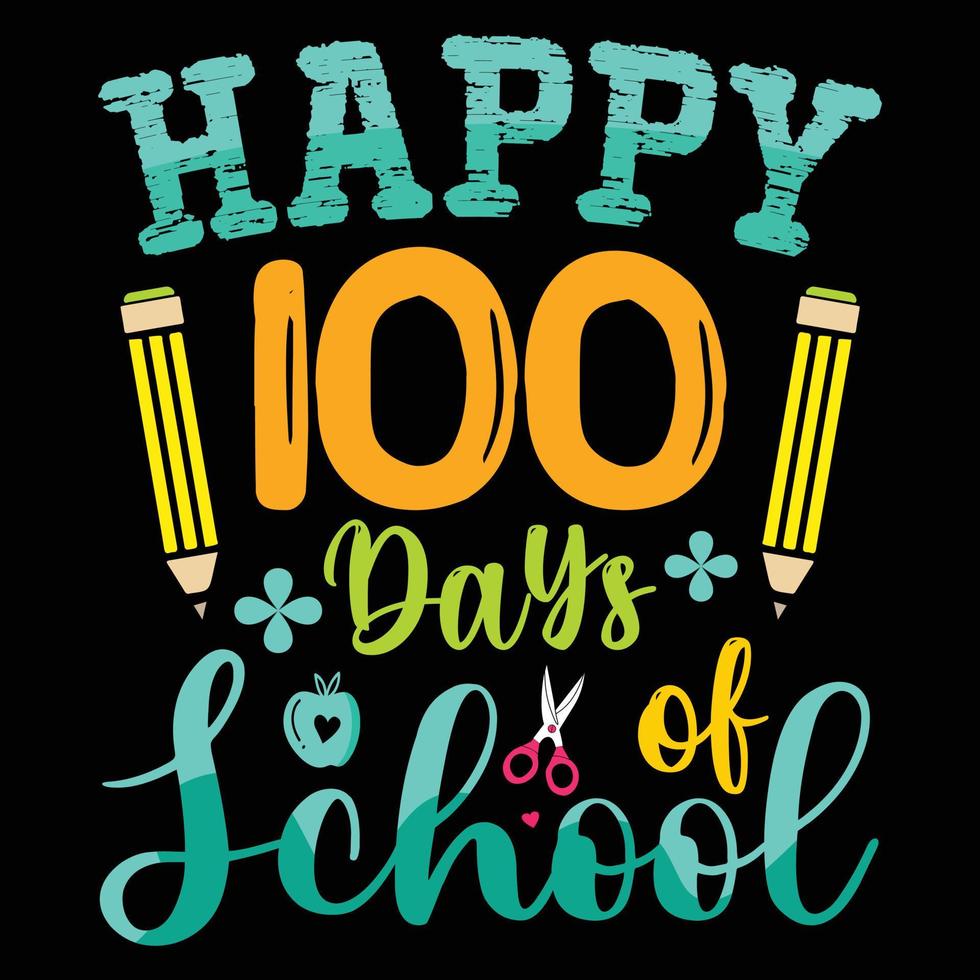 Back to School t-shirt design, first day of school, happy hundred days of school element vector