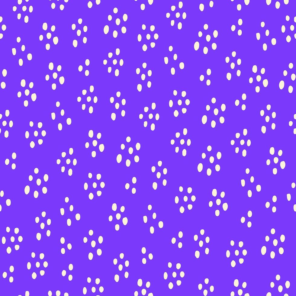 Abstract seamless pattern with white speckles on a bright blue background. Vector hand drawn illustration