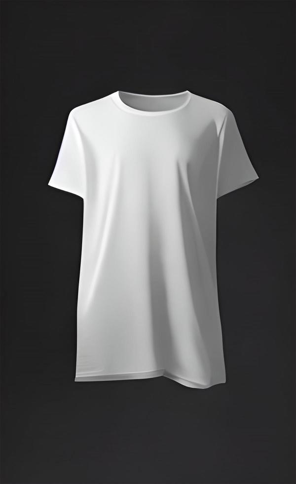 White Color Slim Fit Short Sleeve T-shirt Mockup photo