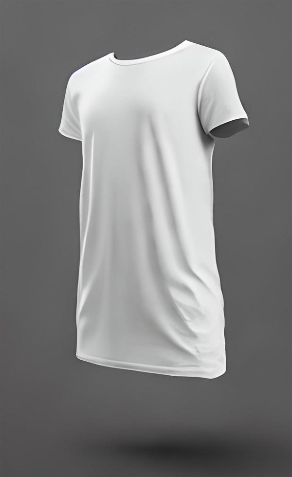 White Color Slim Fit Short Sleeve T-shirt Mockup photo