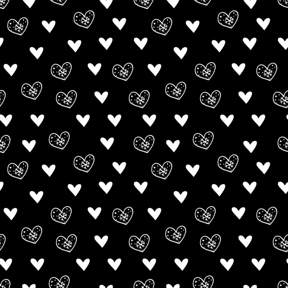 Doodle christmas doodle heart pattern vector