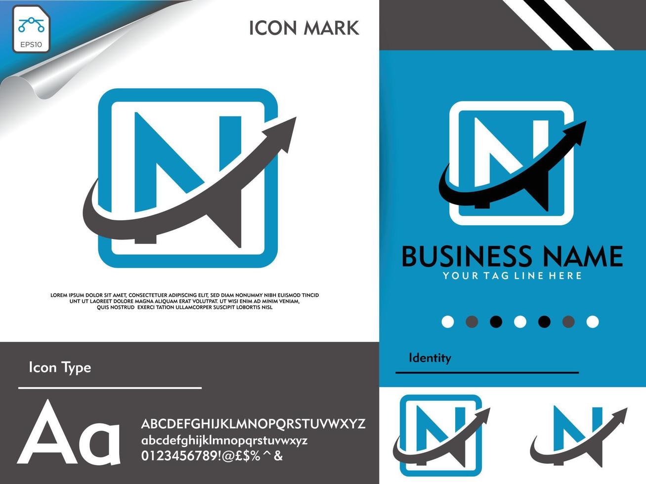 logotipo de finanzas con vector premium de letra n