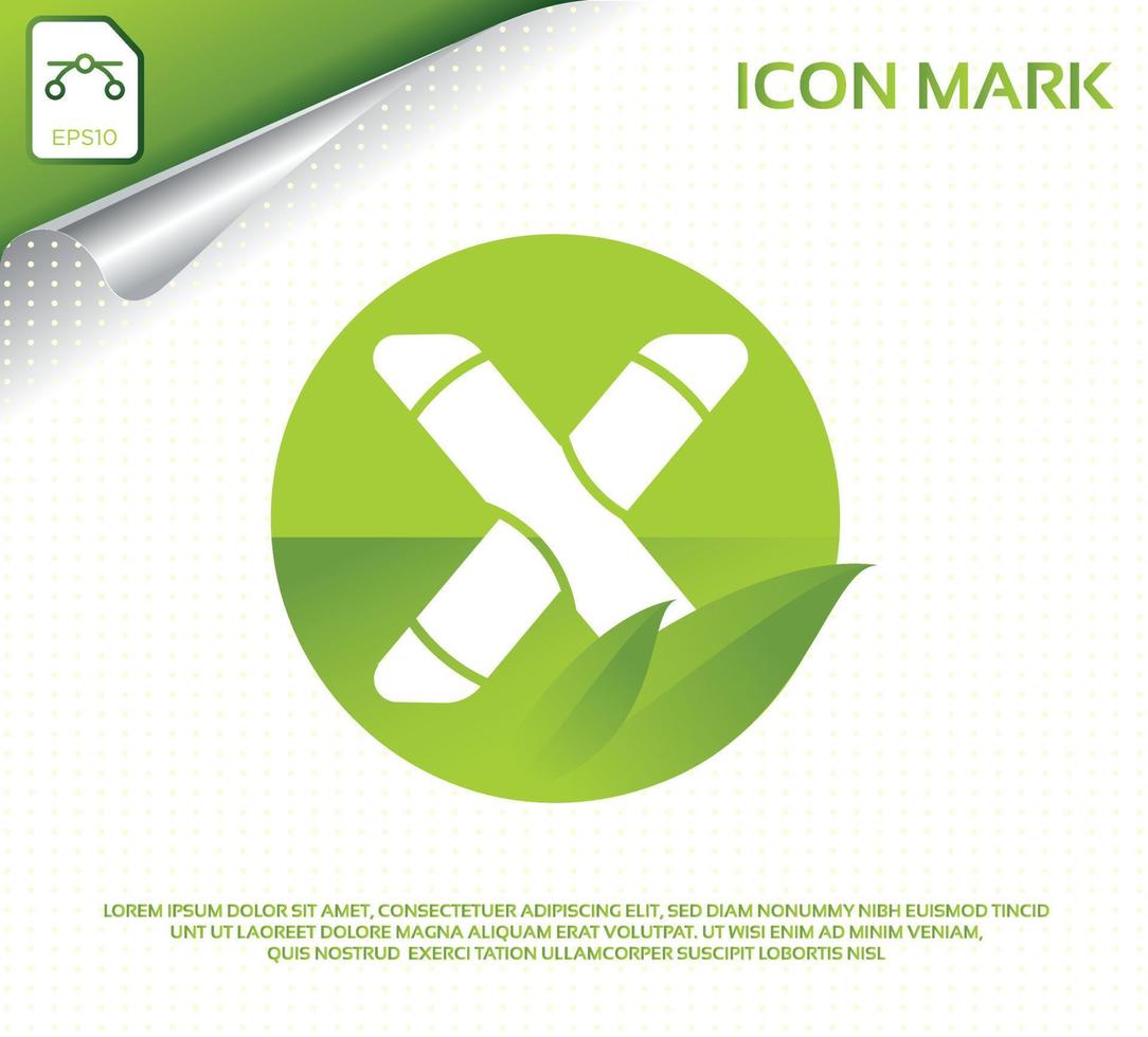 Creative letter x and modern green leaf logo design vector