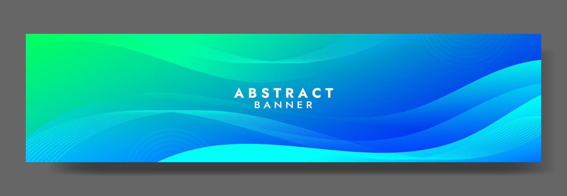 plantilla de banner de onda de fluido azul abstracto vector