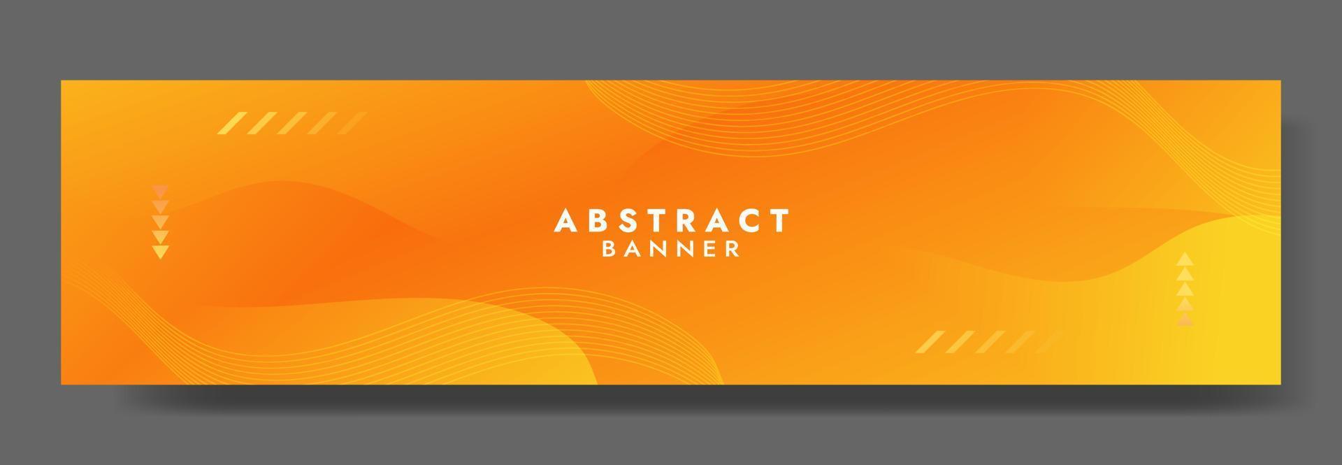 plantilla de banner de onda de fluido naranja abstracto vector