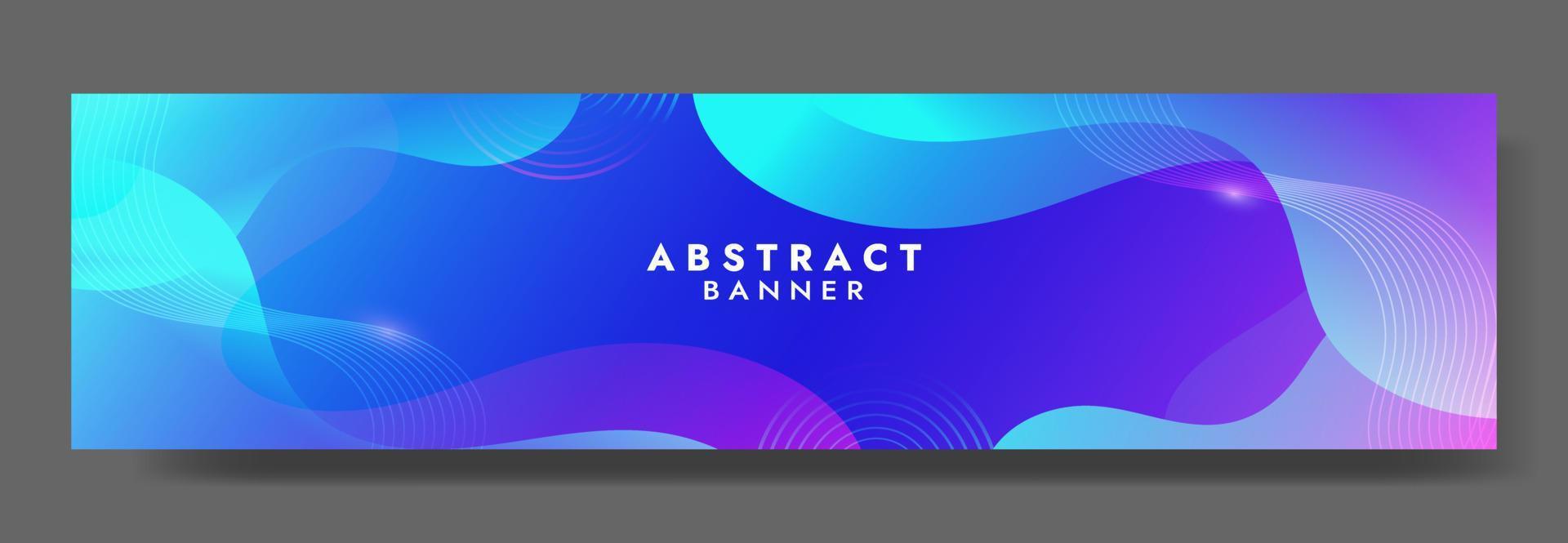 Abstract Blue Fluid Wave Banner Template vector