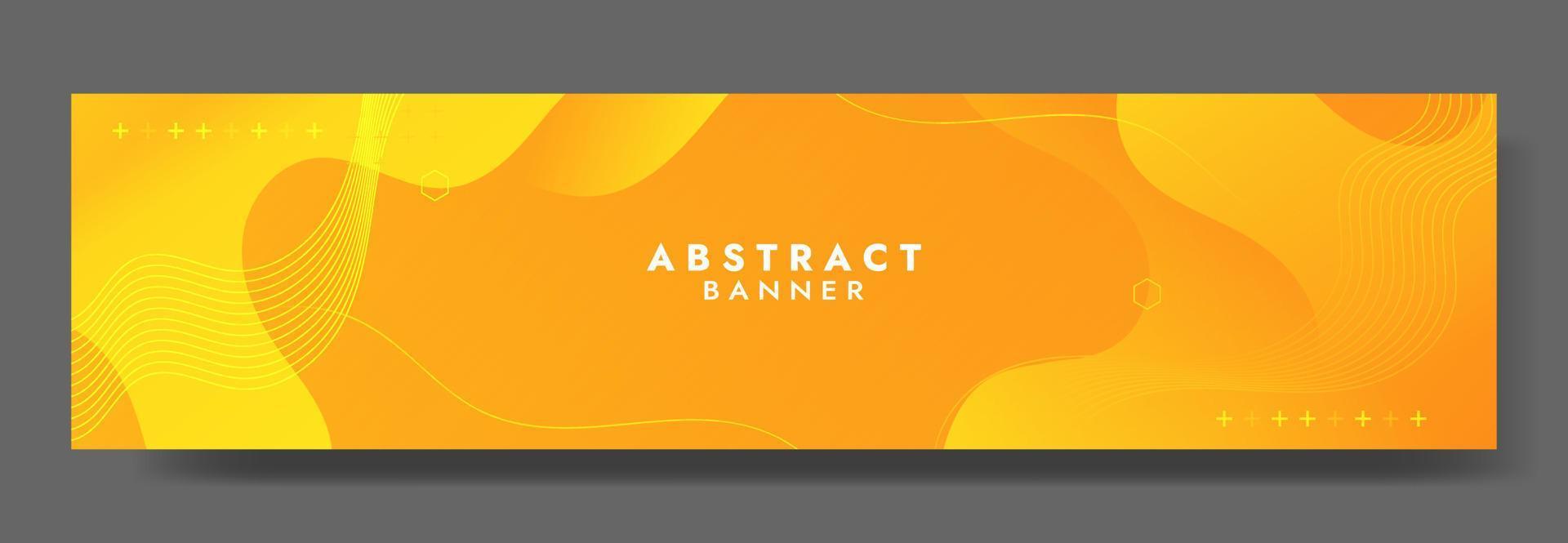 Abstract Yellow Fluid Wave Banner Template vector