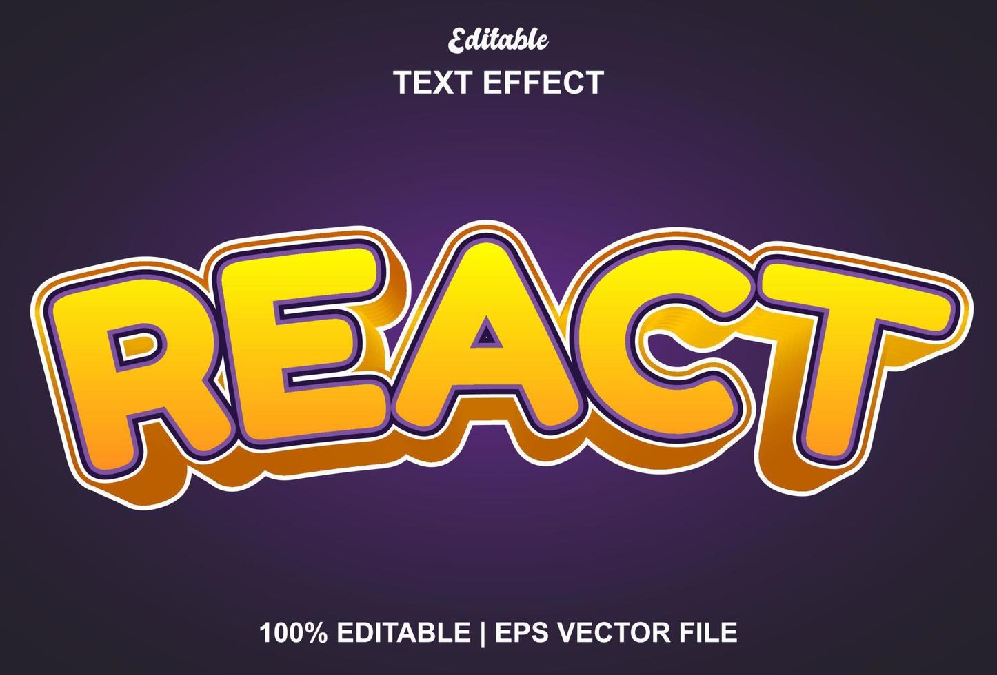 reaction text effect with orange color editable. 9496909 Vector Art at ...