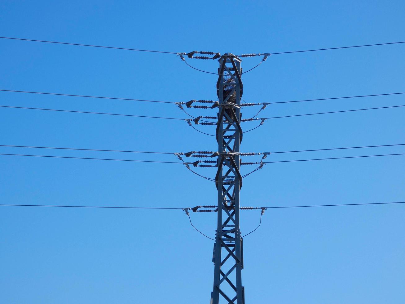 Electric towers in rural areas that bring electricity to our homes photo