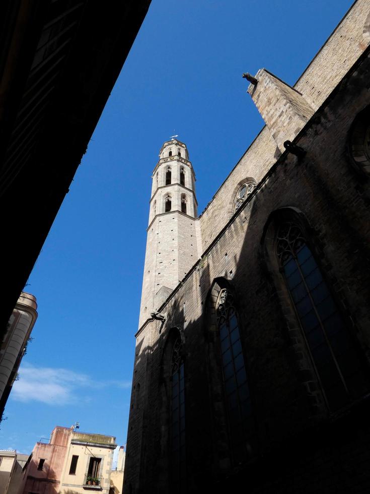 details of the religious building, church of Santa Maria del Mar in the Born district of Barcelona. photo