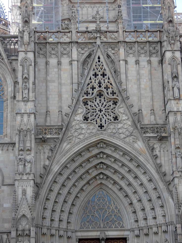 Gothic cathedral of the city of Barcelona photo