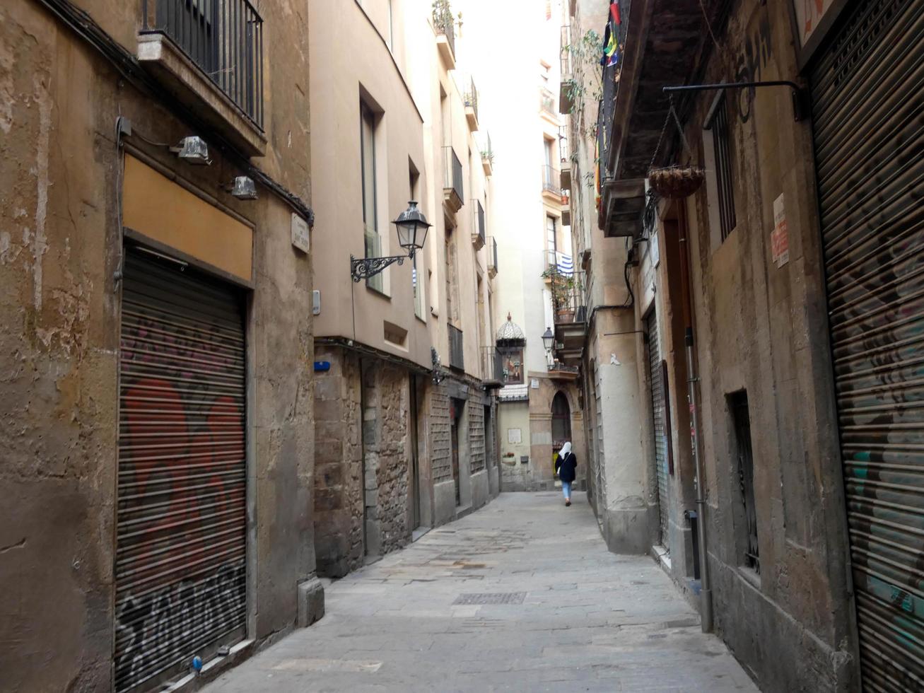 Streets and corners of the gothic quarter of Barcelona, spain photo