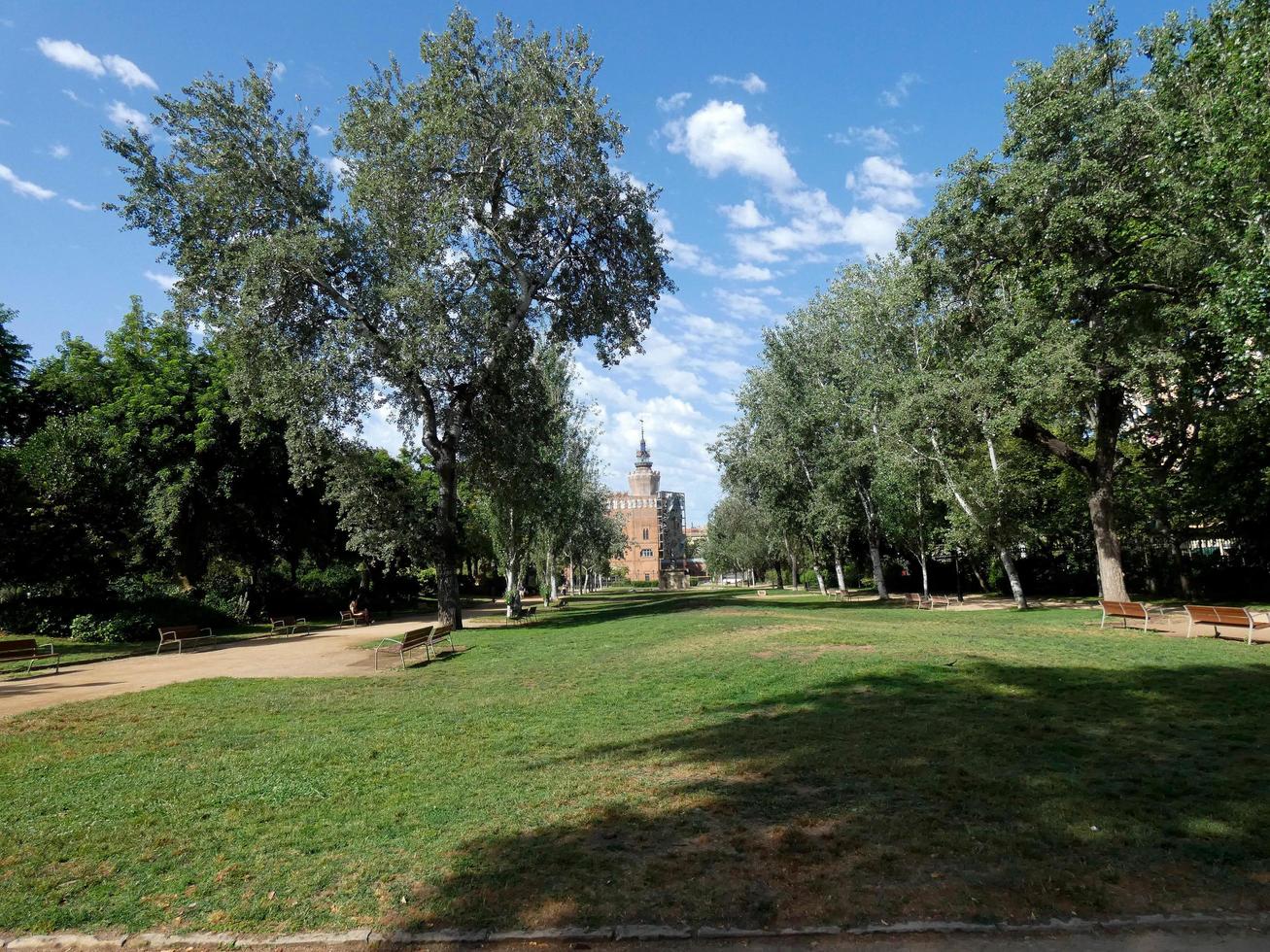 Park or gardens of the Citadel in the city of Barcelona photo