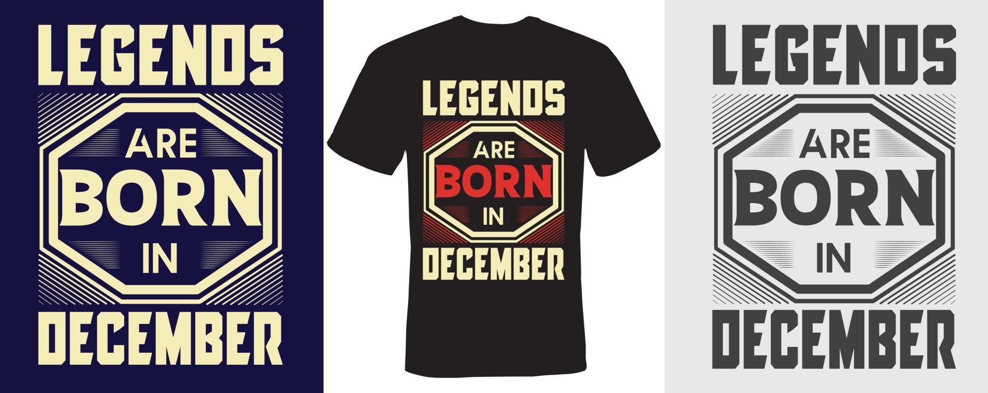 legends are born in November t-shirt design for December vector