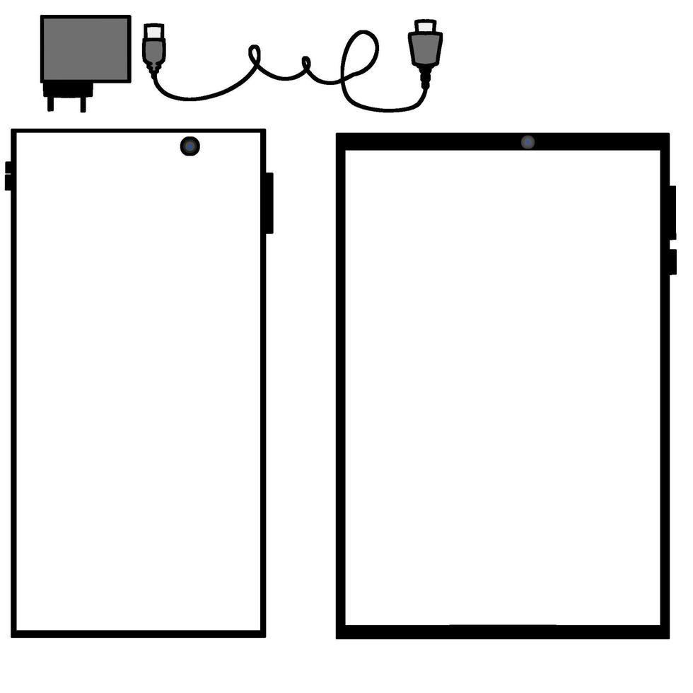 Smartphone and tablet shape border template vector