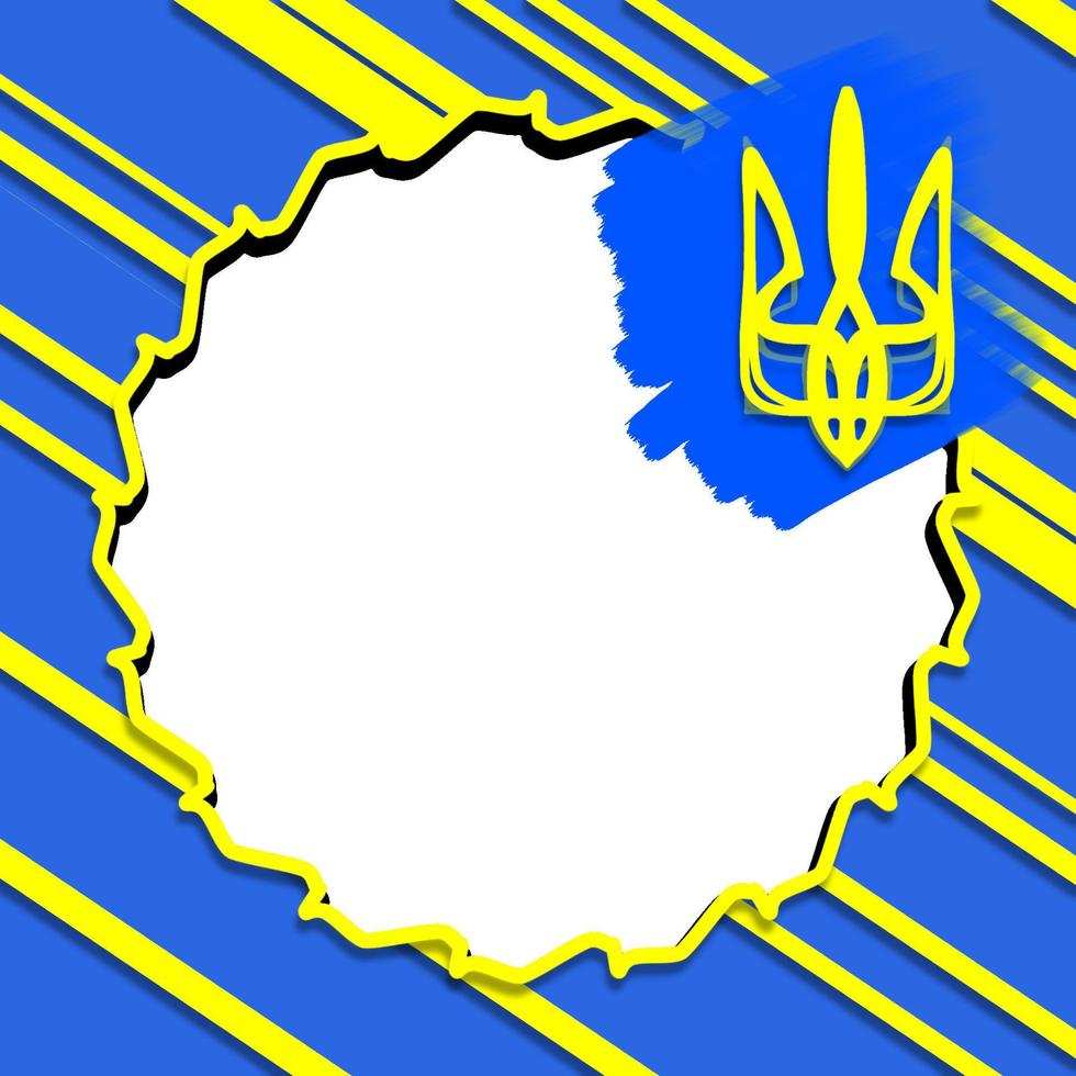 Download template twibbon untuk perayaan hari kemerdekaan ukraina dengan warna bendera ukraina vector