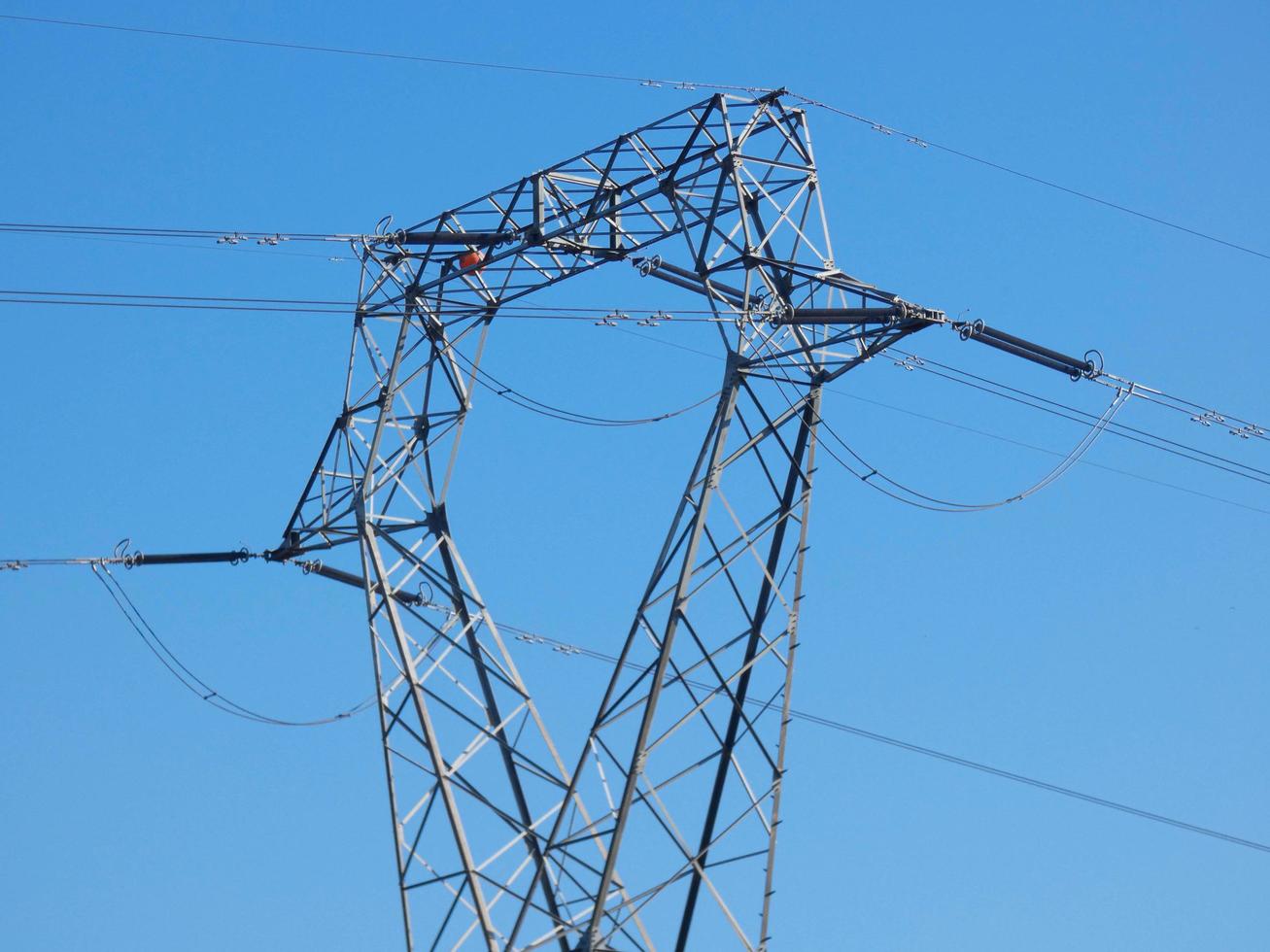 Electric towers in rural areas that bring electricity to our homes photo
