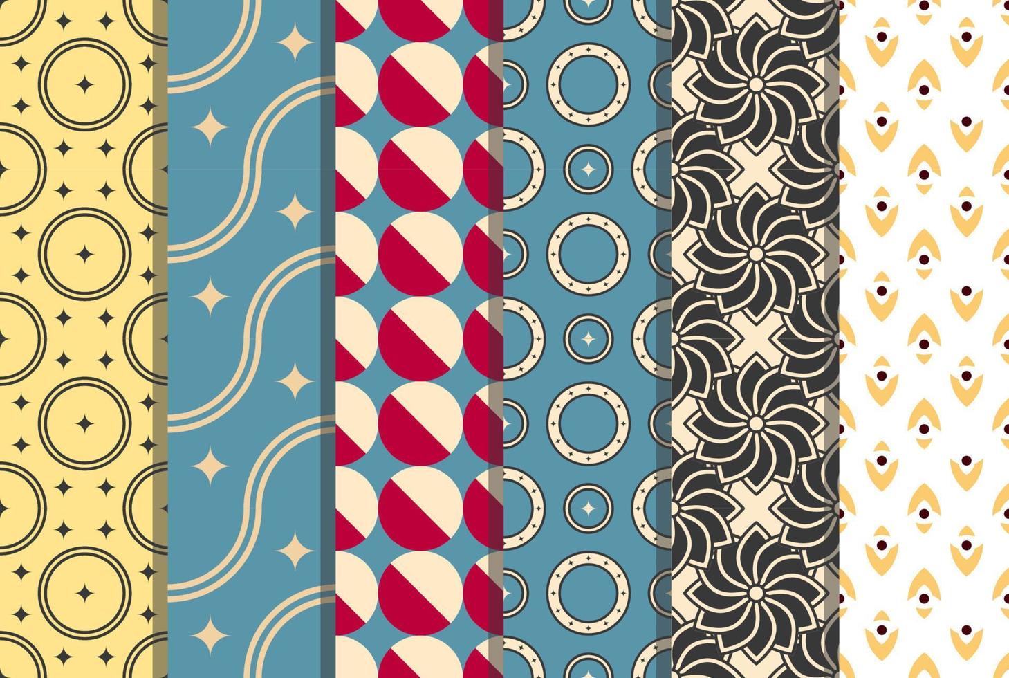 Pack of modern geometric seamless patterns. Perfect for wallpapers, clothes, web sites, apps vector