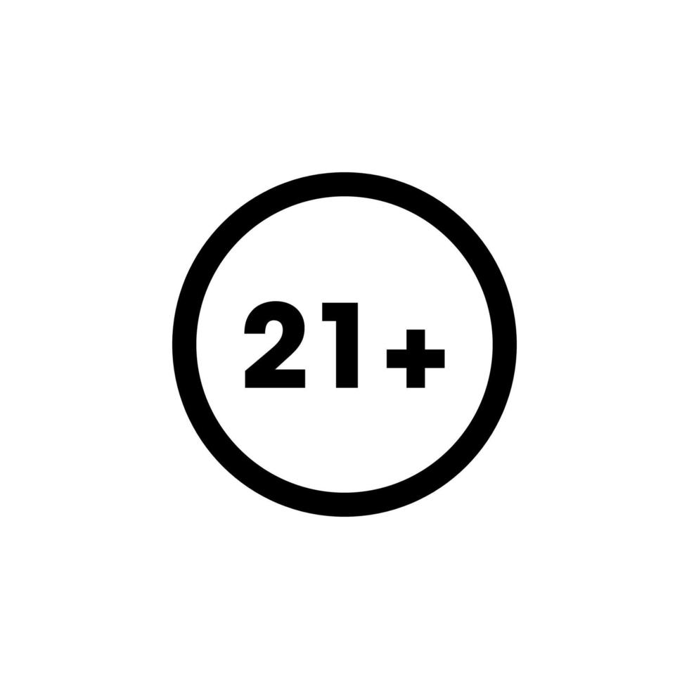 Under 21 Icon EPS 10 vector