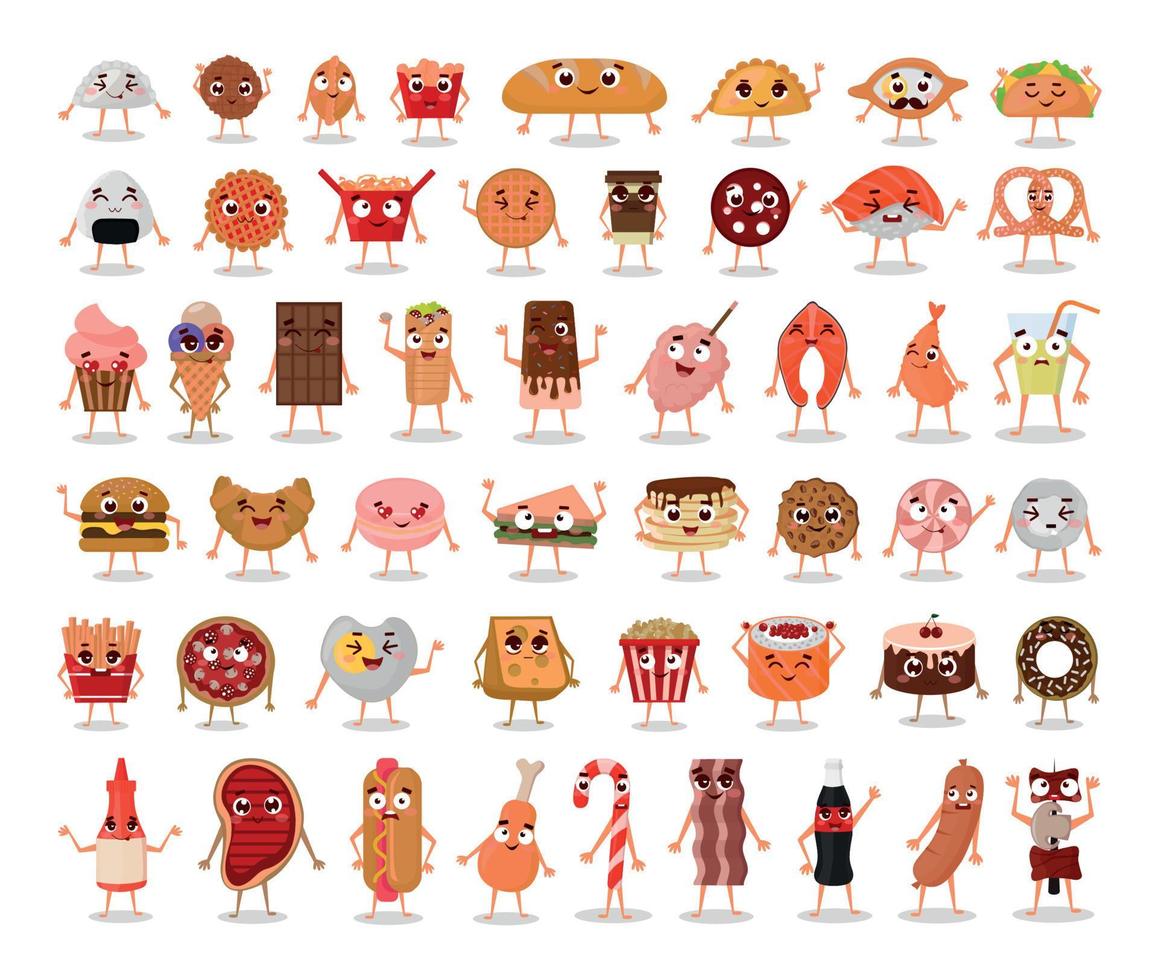 Set of Food Characters vector