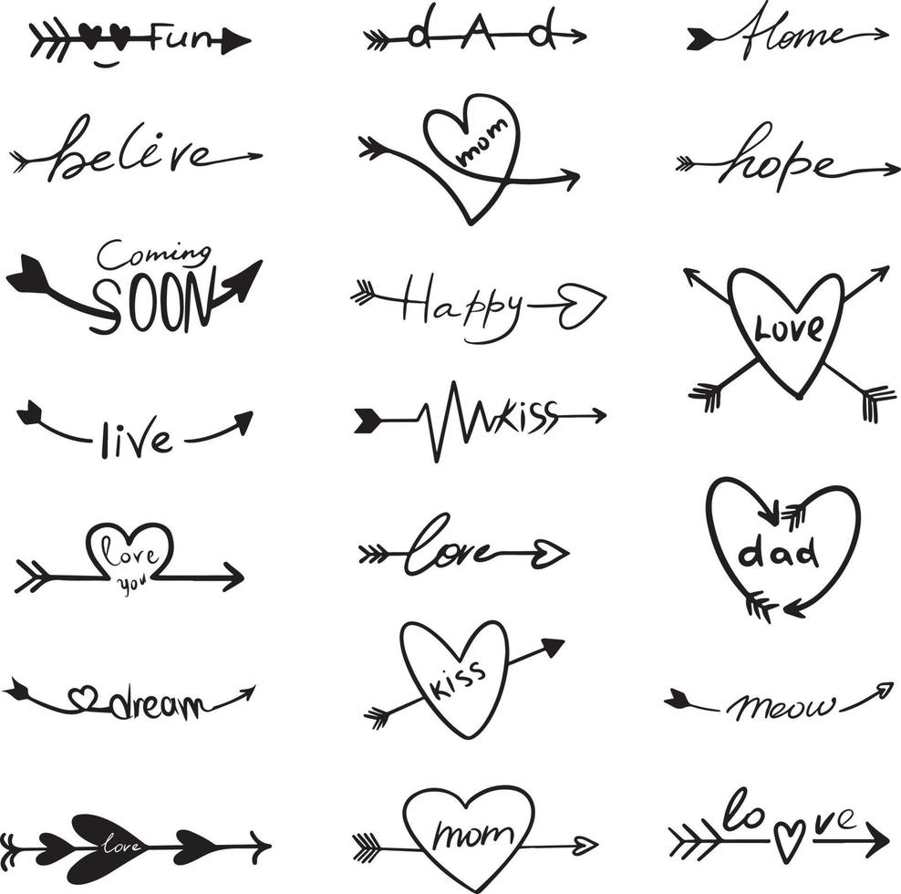 Set of Arrows with Lettering vector