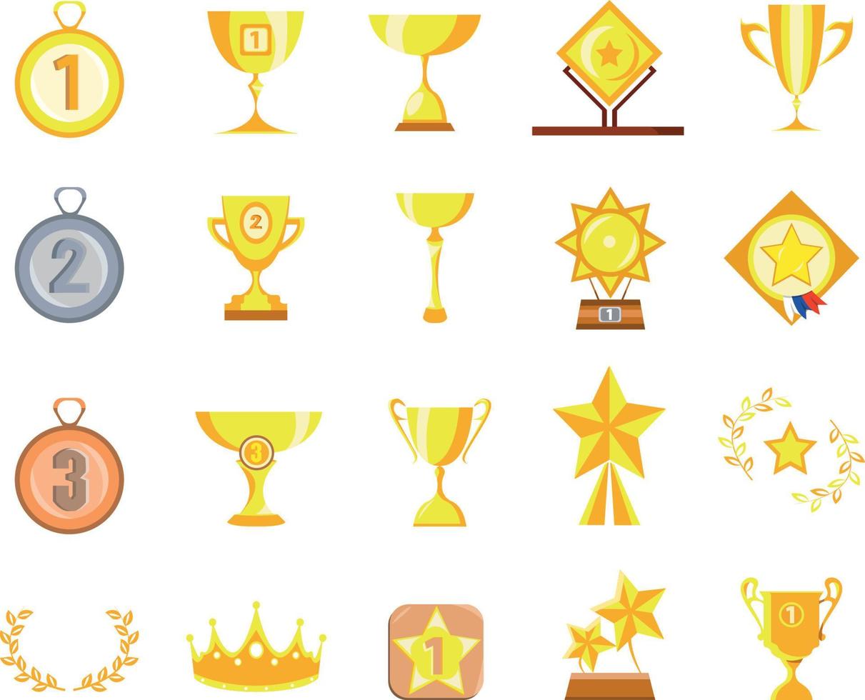 Cups and Medals Set vector