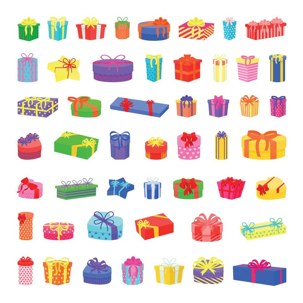 juego de cajas de regalo vector