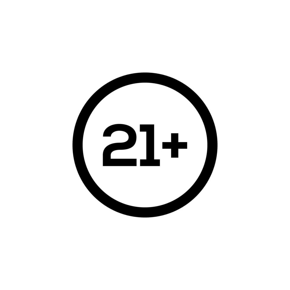 Under 21 Icon EPS 10 vector