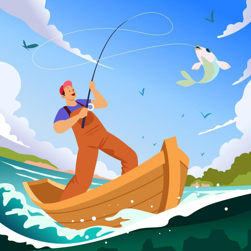Fishing Activity Concept vector