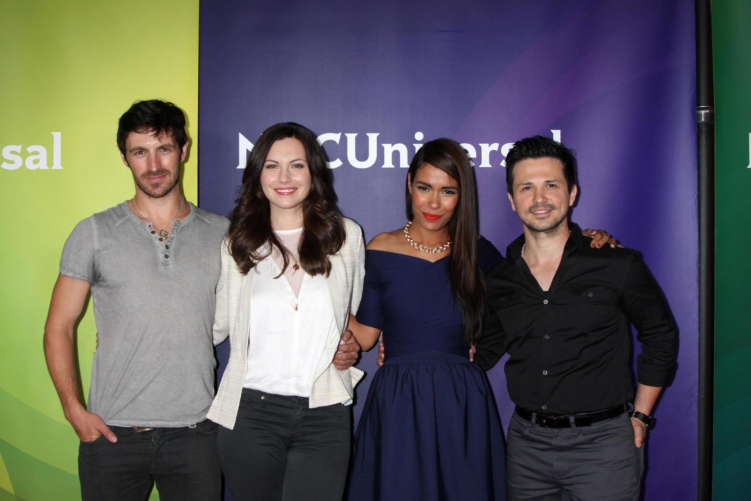 LAS VEGAS, APR 8 - Eoin Macken, Jill Flint, Daniella Alonso, Freddy Rodriguez at the NBCUniversal Summer Press Day at Huntington Langham Hotel on April 8, 2014 in Pasadena, CA photo