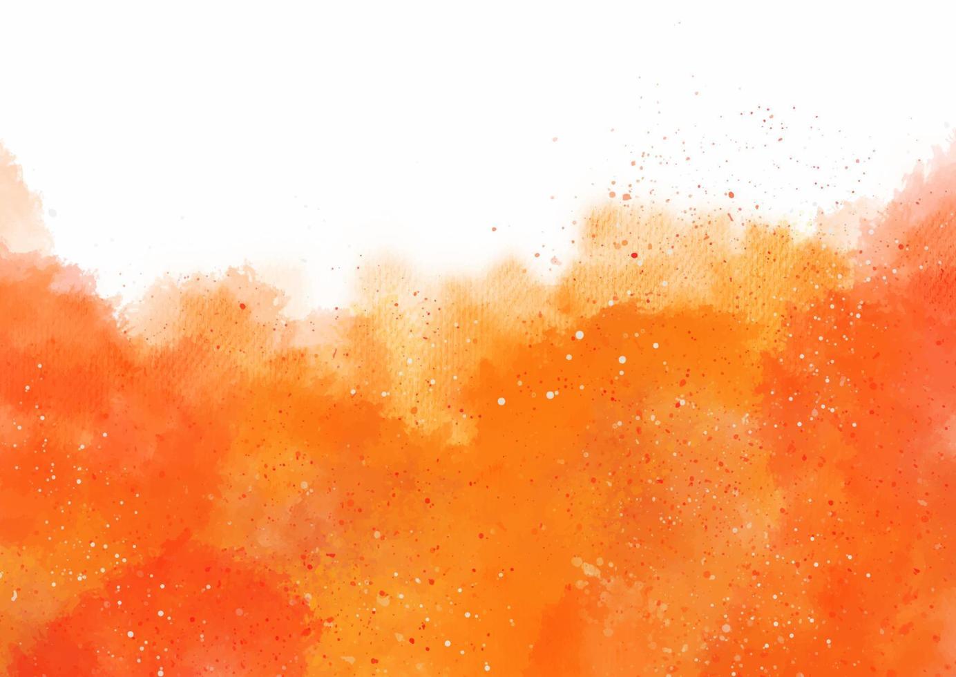 abstract orange watercolour background with splatters vector