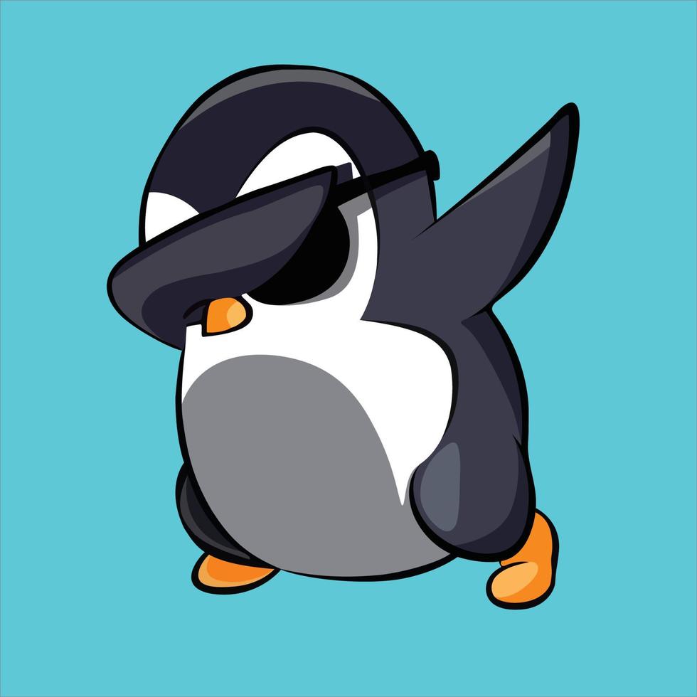 lindo pingüino divertido vector de dibujos animados gratis