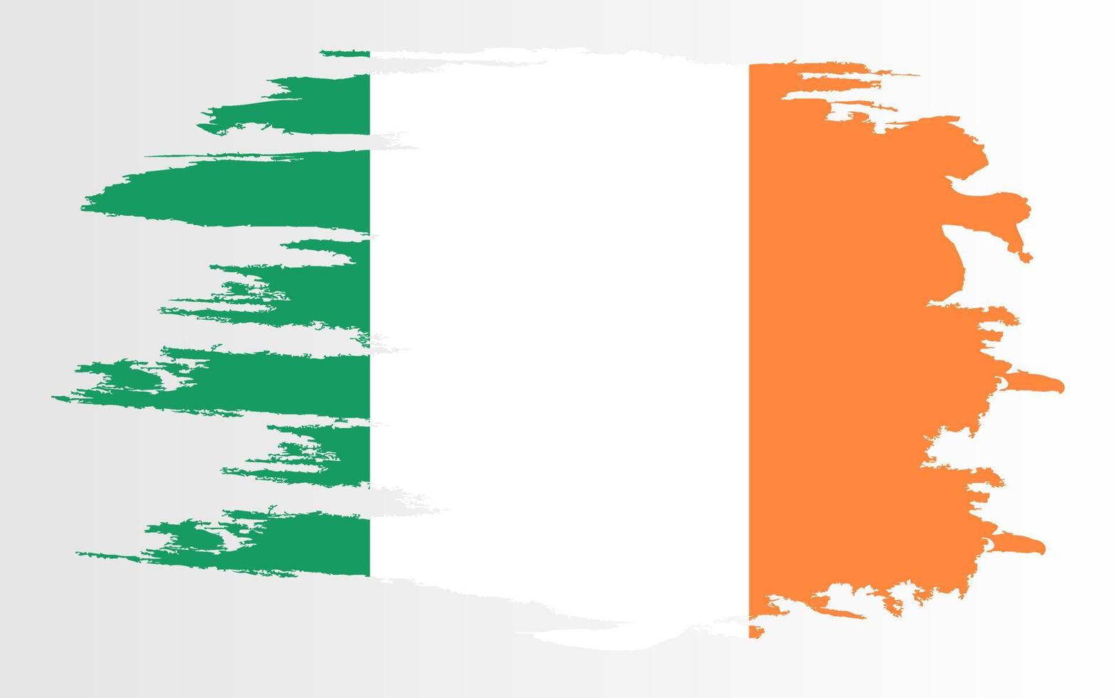 bandera de irlanda, fondo de trazo de pincel. vector