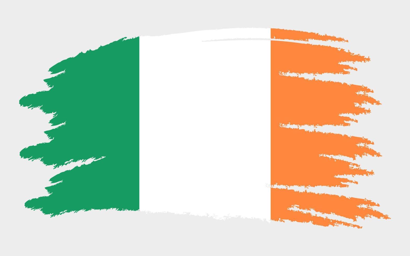 bandera de irlanda, fondo de trazo de pincel. vector