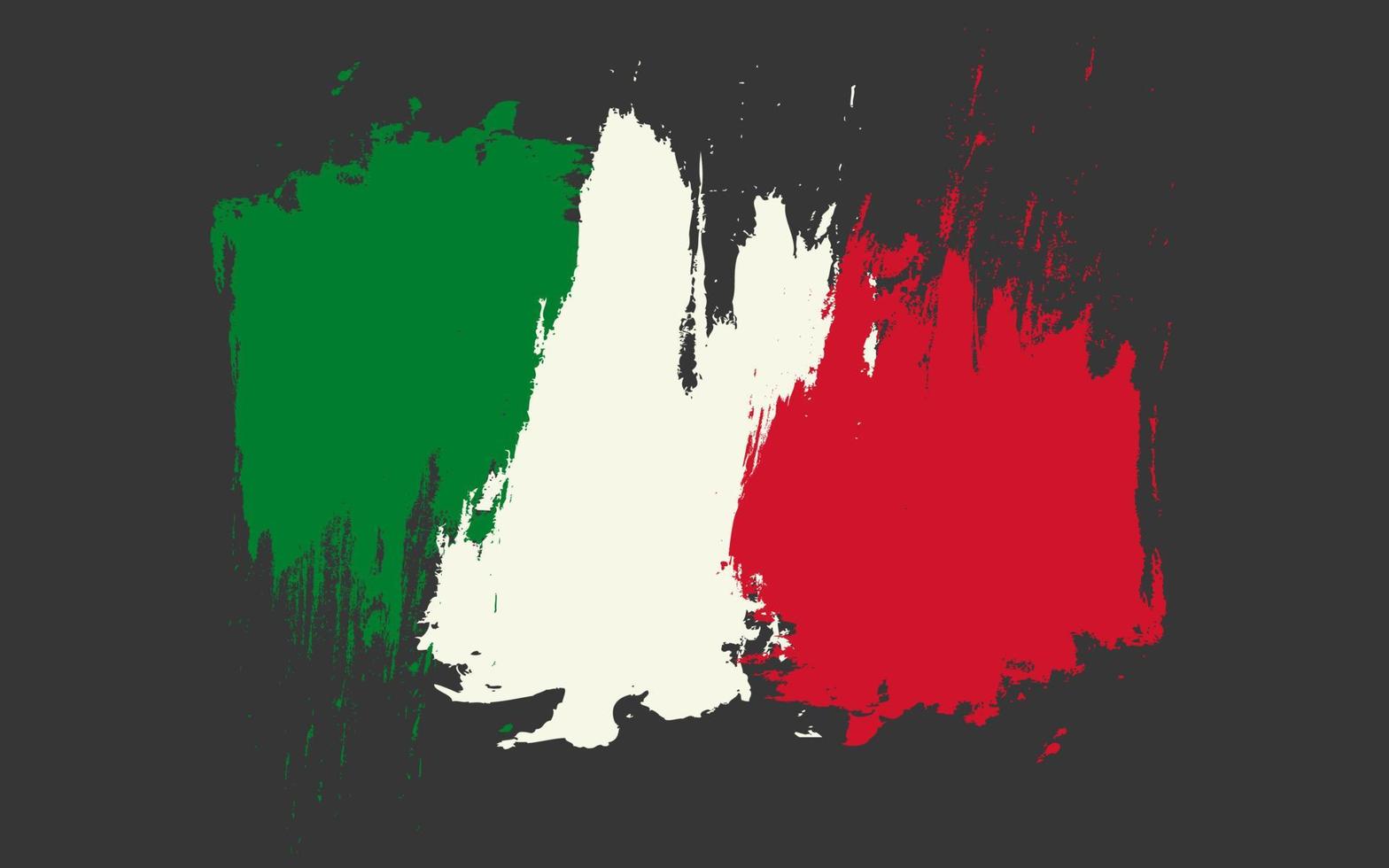 Flag of Italy, brush stroke background. vector