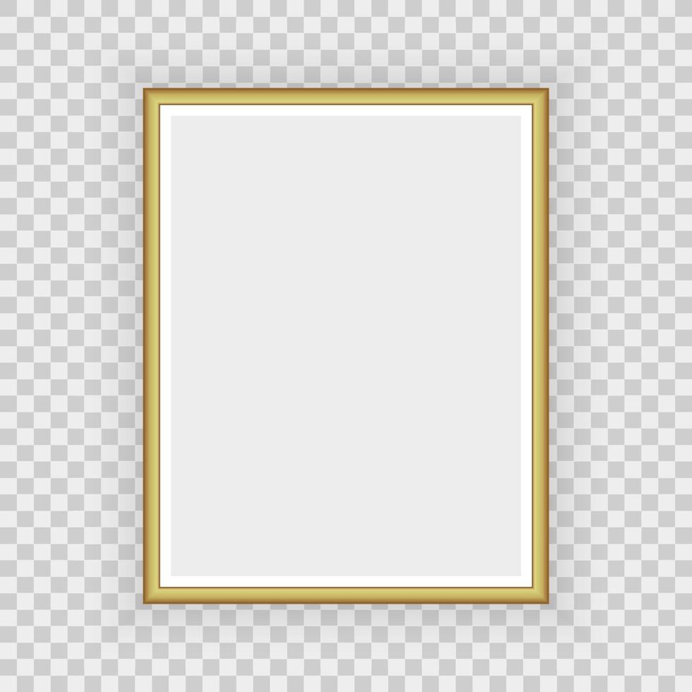 Realistic gold frame. Ideal for your presentations. vector