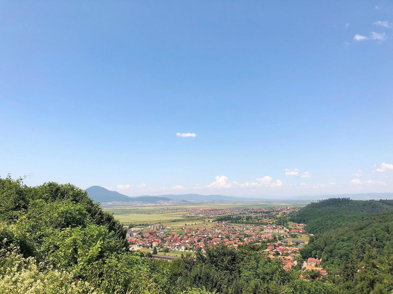 Beautiful view of the city in the mountains photo