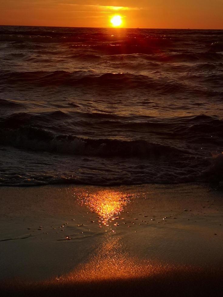 sunset on the beach photo