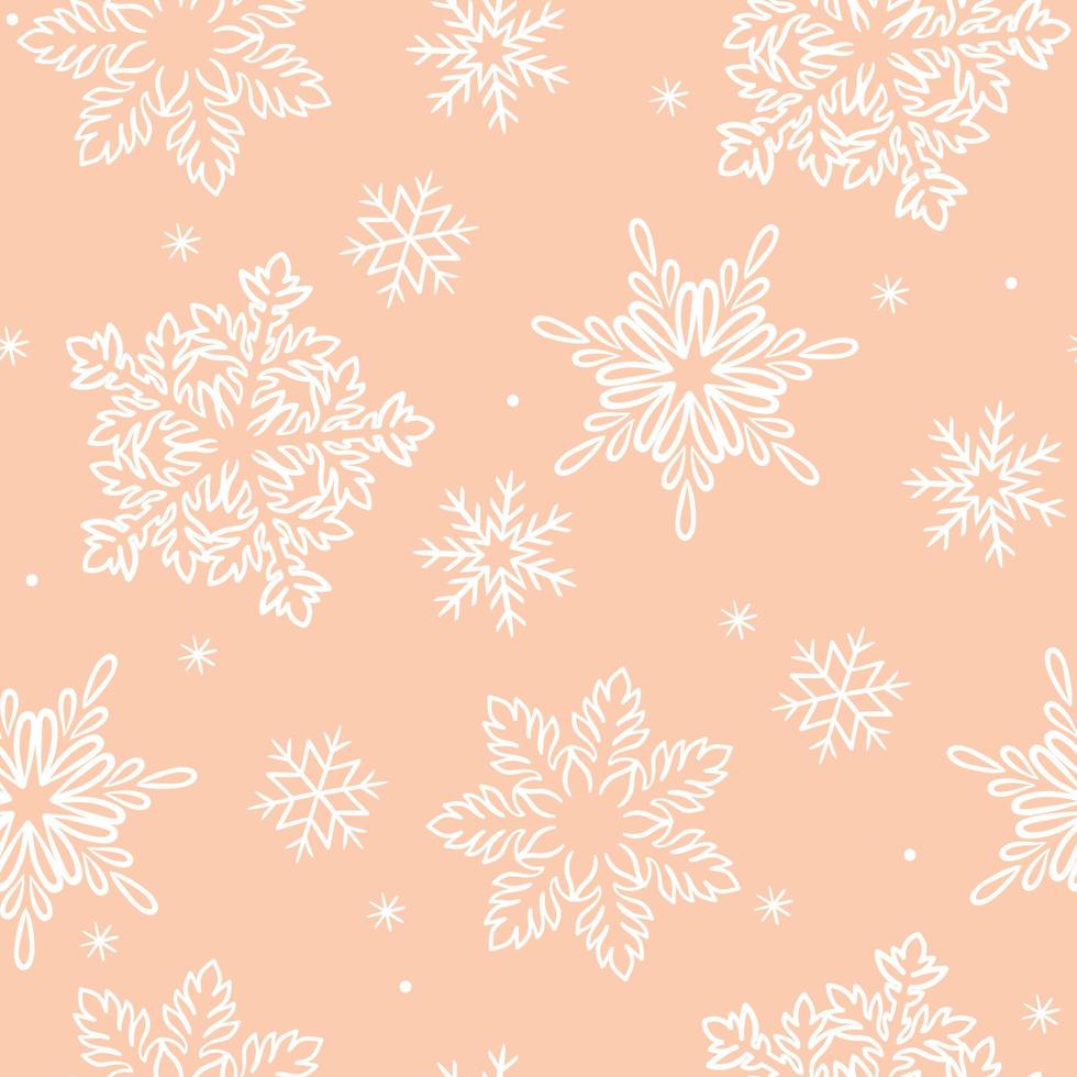 Christmas seamless pattern with snowflakes. Vector graphics.