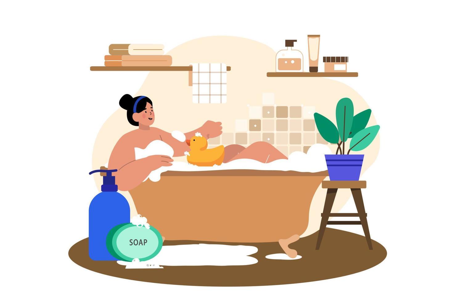 Woman Relaxing at home 9506049 Vector Art at Vecteezy